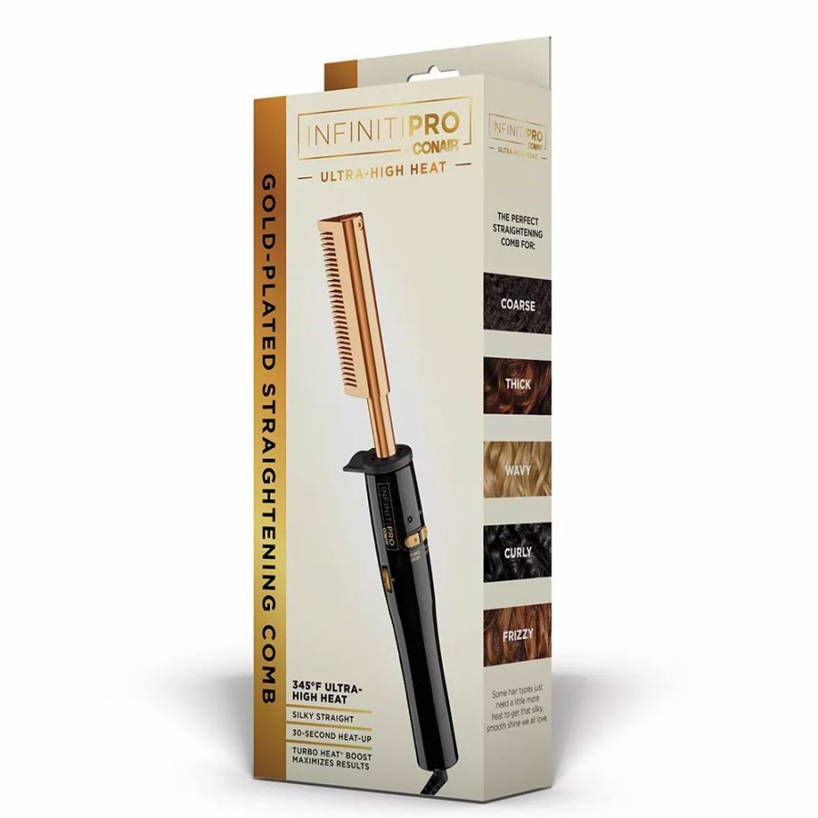 * Flat Irons | Conair Infinitipro Gold Gold-Plated Straightening Comb