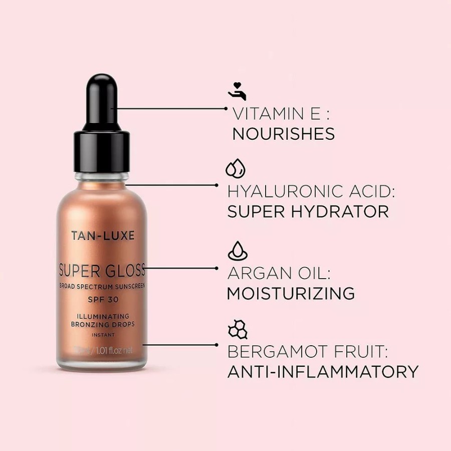 * Self Tanners & Bronzers | Tan-Luxe Super Gloss Instant Bronzing Face Drops With Spf 30