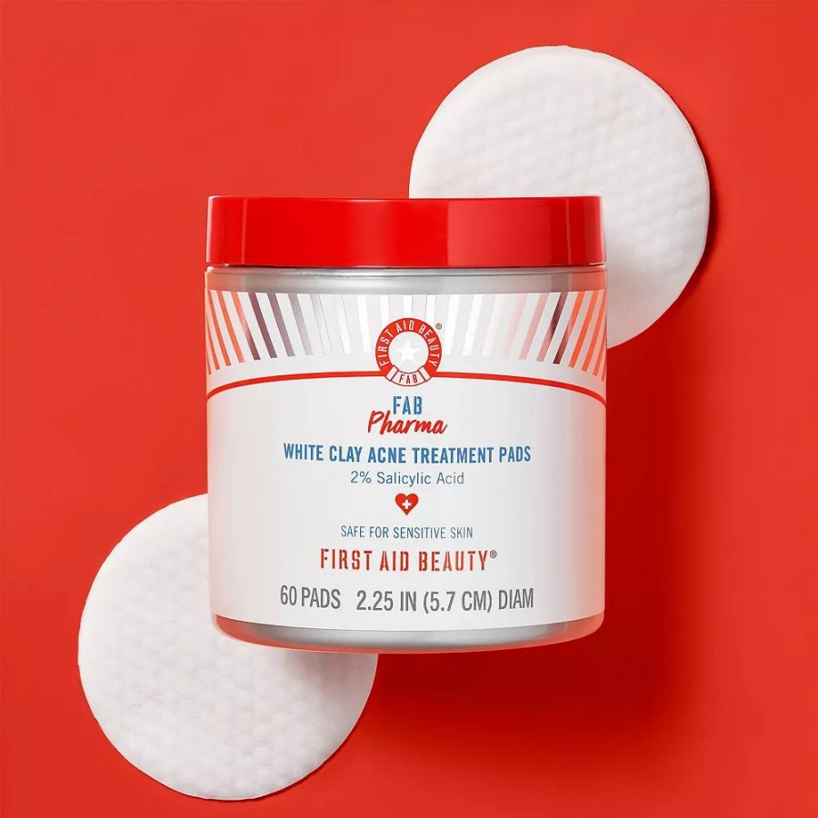 * Treatments | First Aid Beauty Fab Pharma White Clay Acne Treatment Pads 2% Salicylic Acid